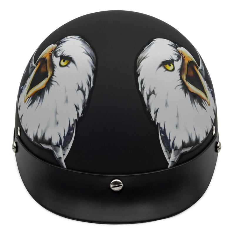 VCAN Cruiser Patriotic Eagle USA Graphics Motorcycle Half Helmet (Flat Black, XX-Large) (V515USA26) - Image 3